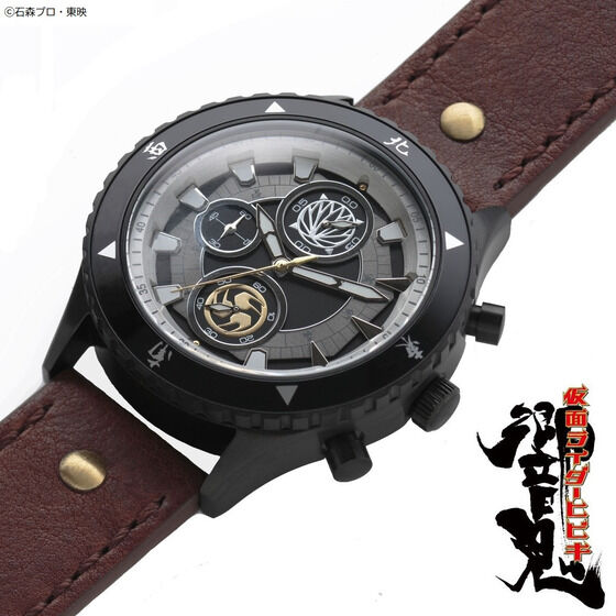 Chronograph Watch Inspired by Kamen Rider Hibiki Takeshi with Leather Strap