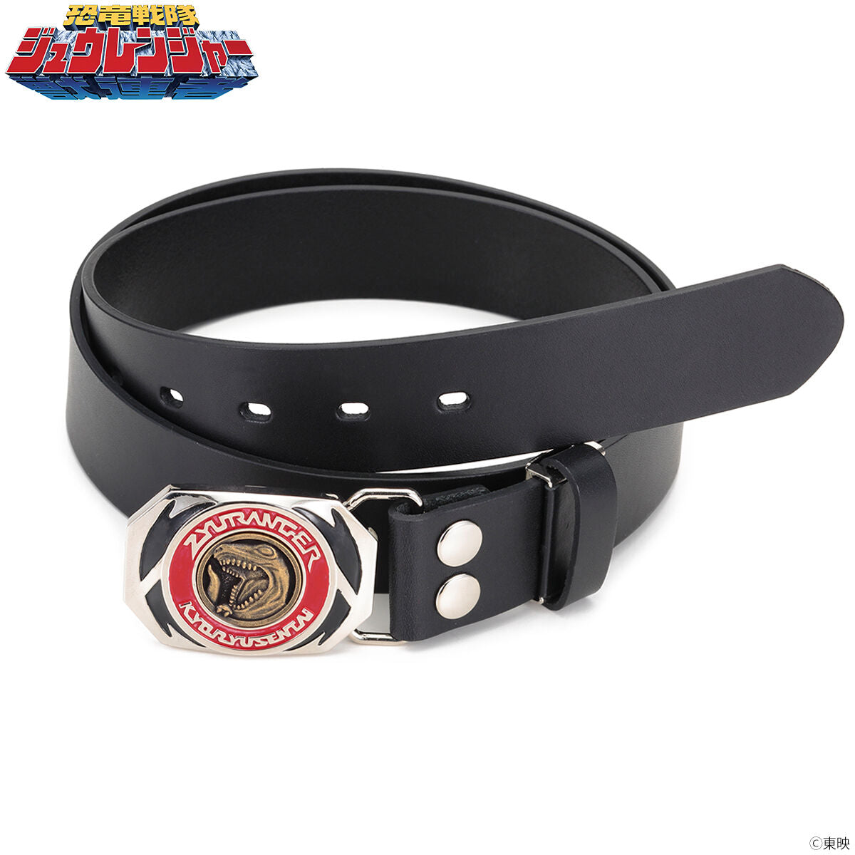 30th Anniversary Zyuranger Dino Buckler Leather Belt with Brass-Plated Buckle