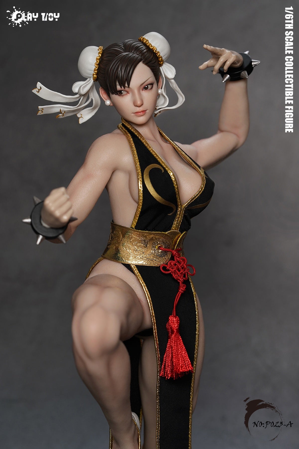 Preorder Playtoy P023A Black Chun-Li 2.0 Poseable Doll