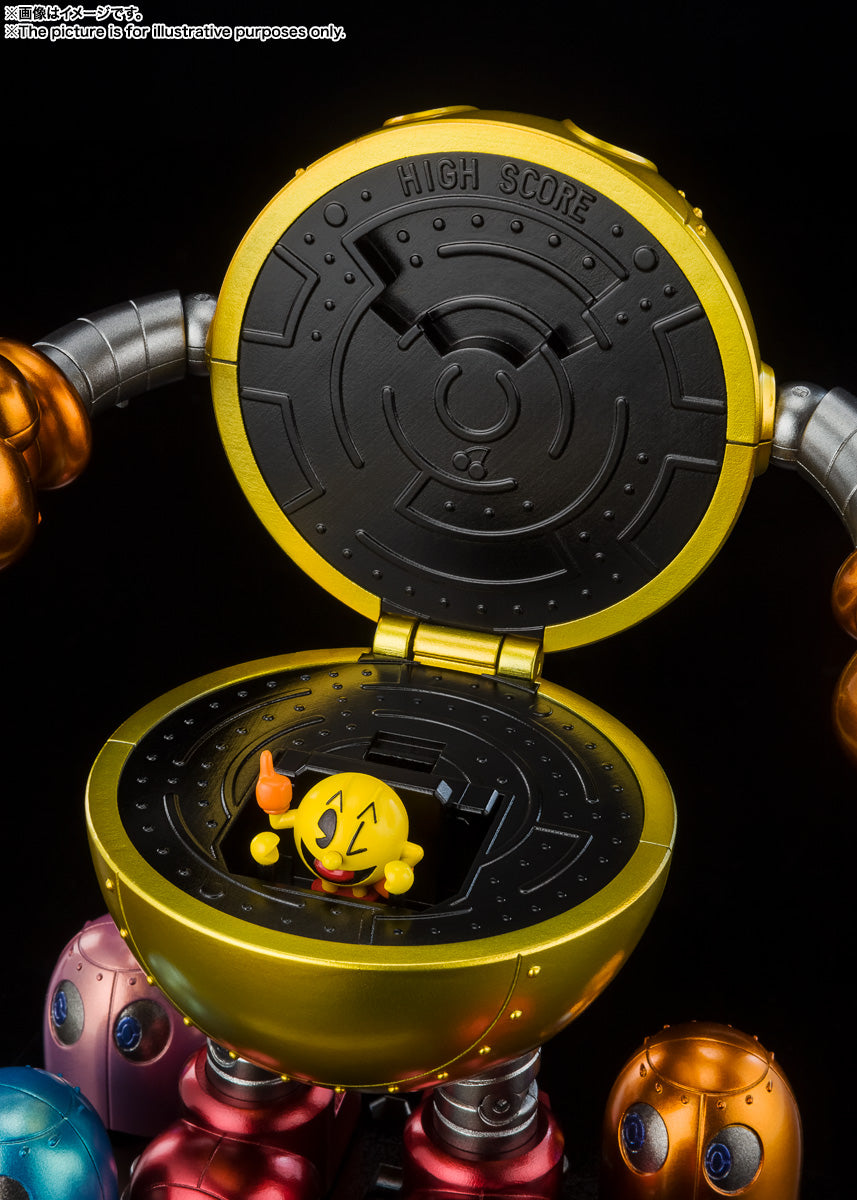 4-Inch Retro Chogokin Mecha Pac-Man with Mini Figure, Ghosts, and Stand