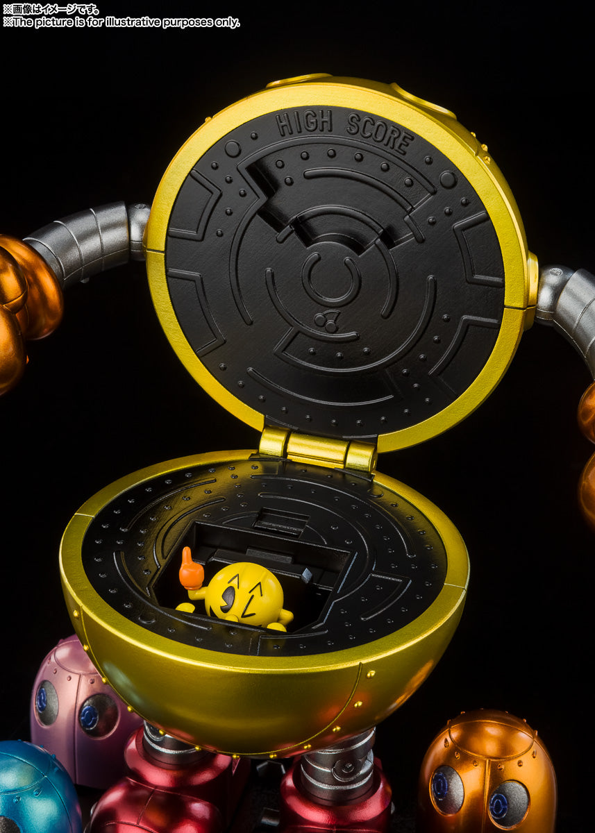 4-Inch Retro Chogokin Mecha Pac-Man with Mini Figure, Ghosts, and Stand