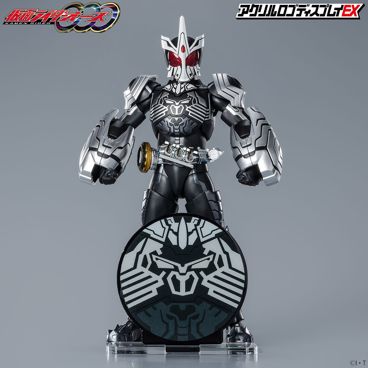 Eye - Catching Kamen Rider OOO Sagohzo Combo Acrylic Mark Logo Display