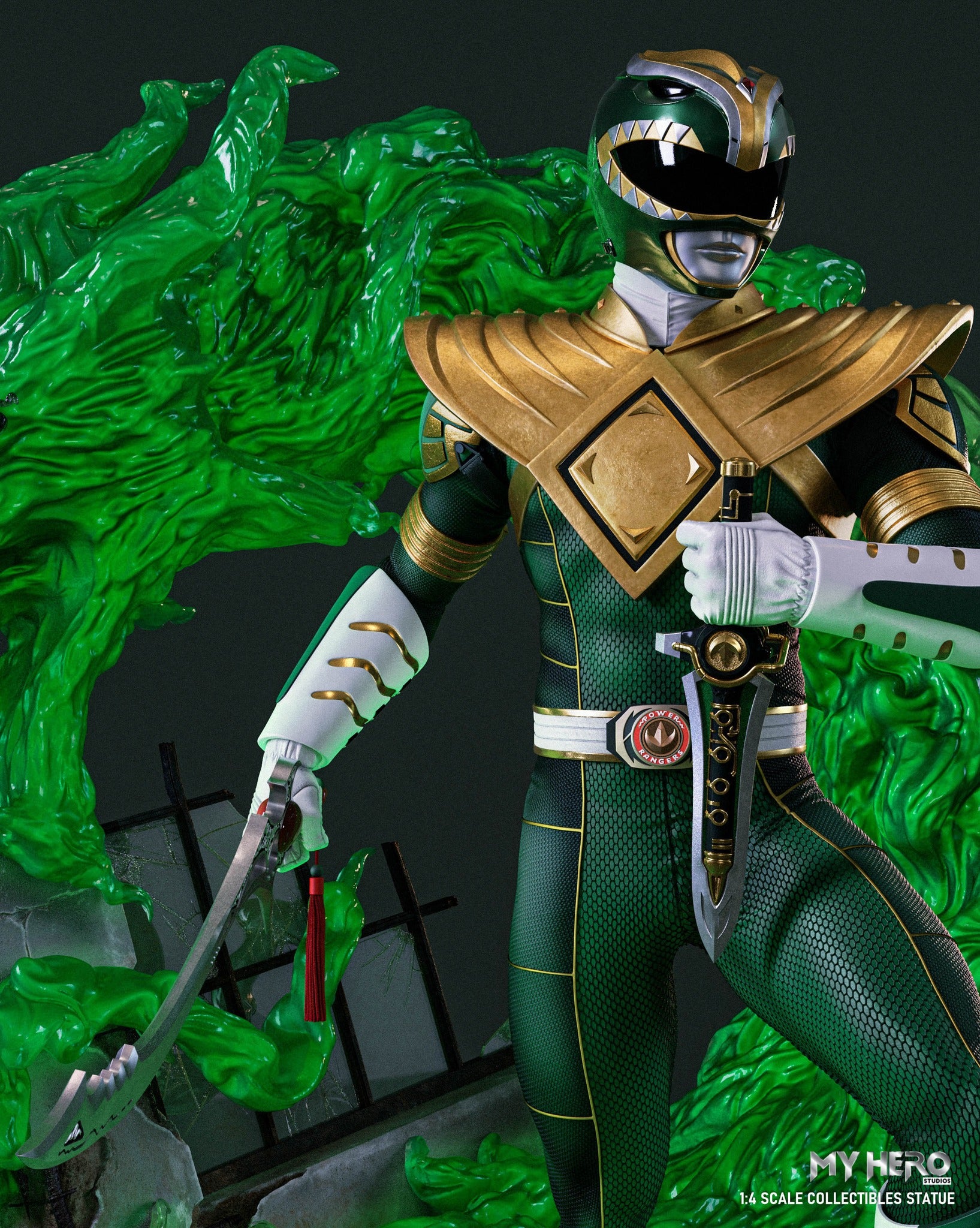 PREORDER: My Hero Studios 1/4 Scale BITS Tribute High - Quality Green Ranger Collectible Statue