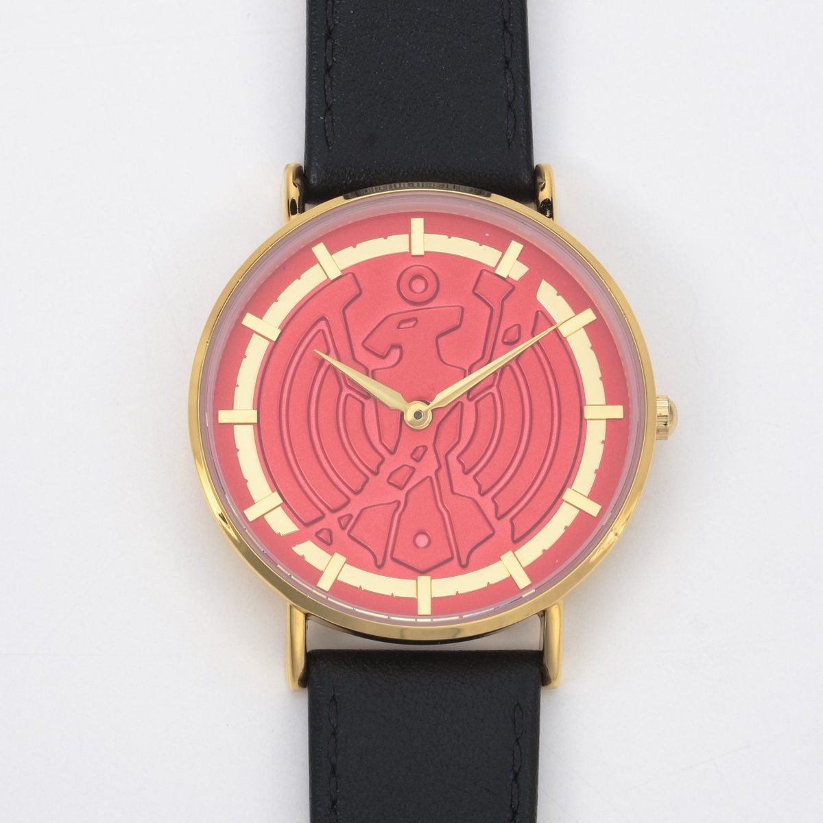 Stylish Women's Kamen Rider OOO Cracked Medal Leather Band Watch