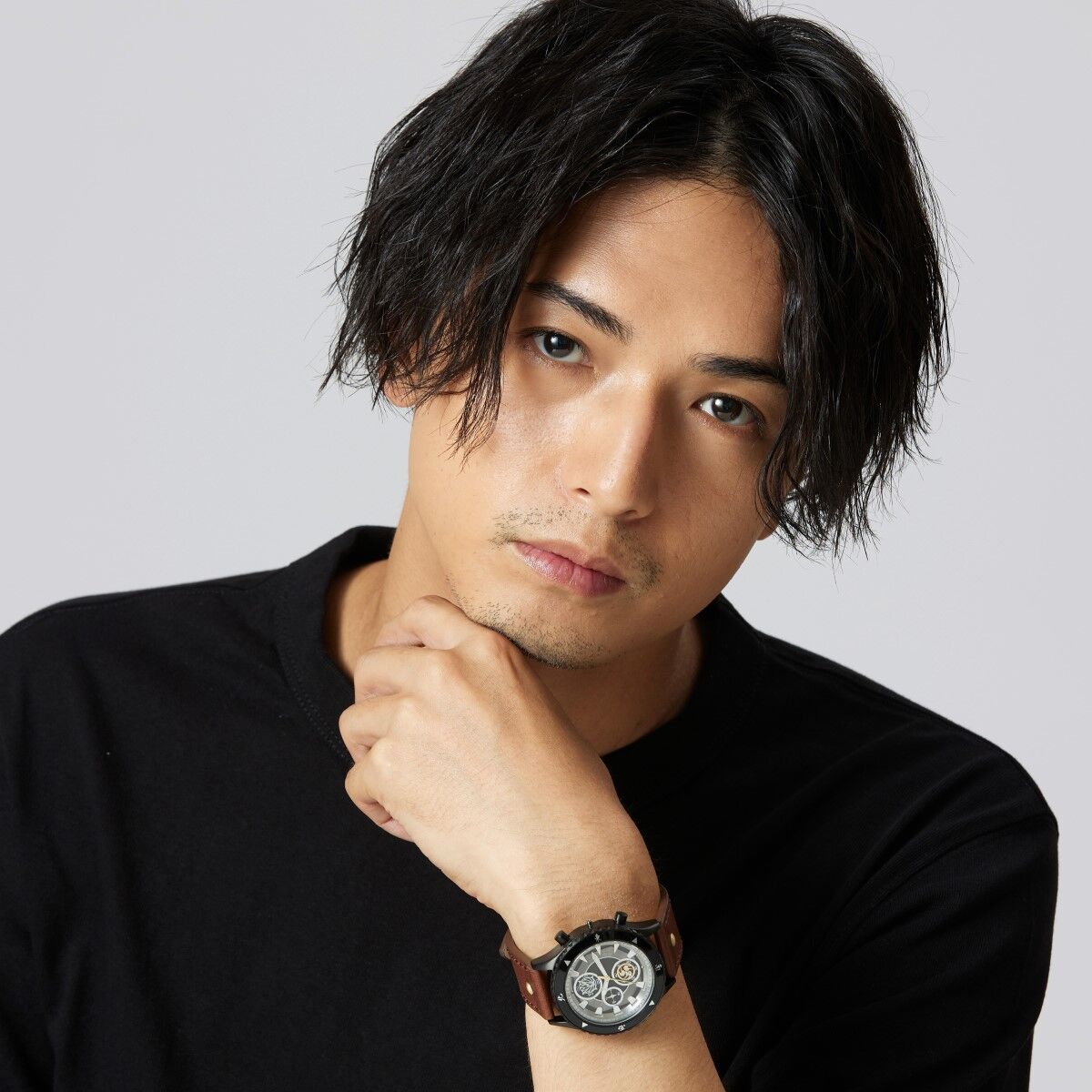 Chronograph Watch Inspired by Kamen Rider Hibiki Takeshi with Leather Strap
