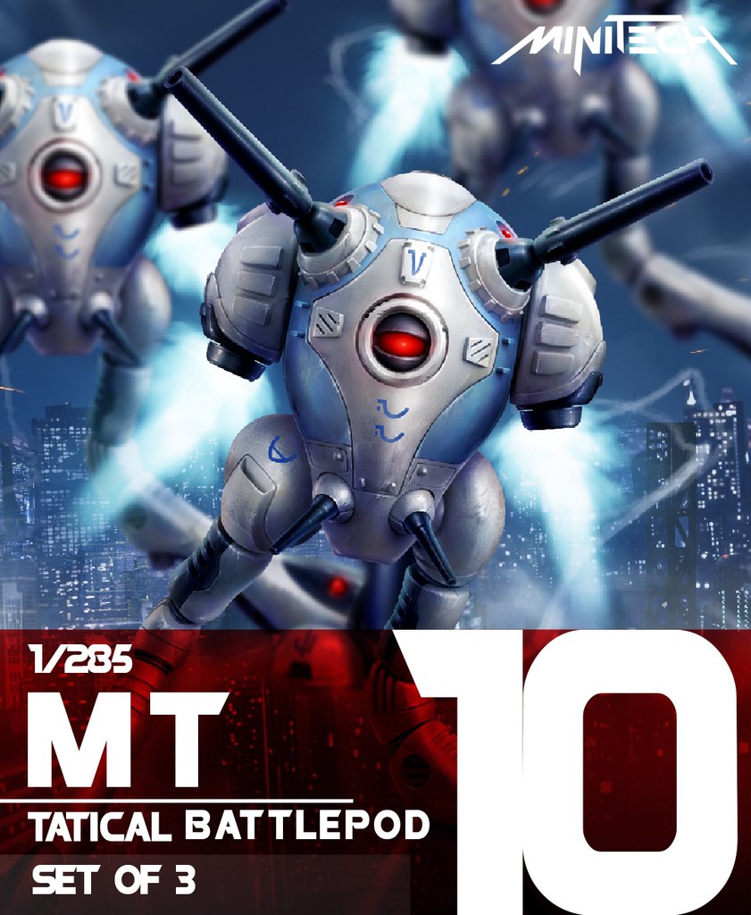 MiniTech MT10 Tactical Battlepod Set: 3 Non - painted Macross/Robotech Miniatures