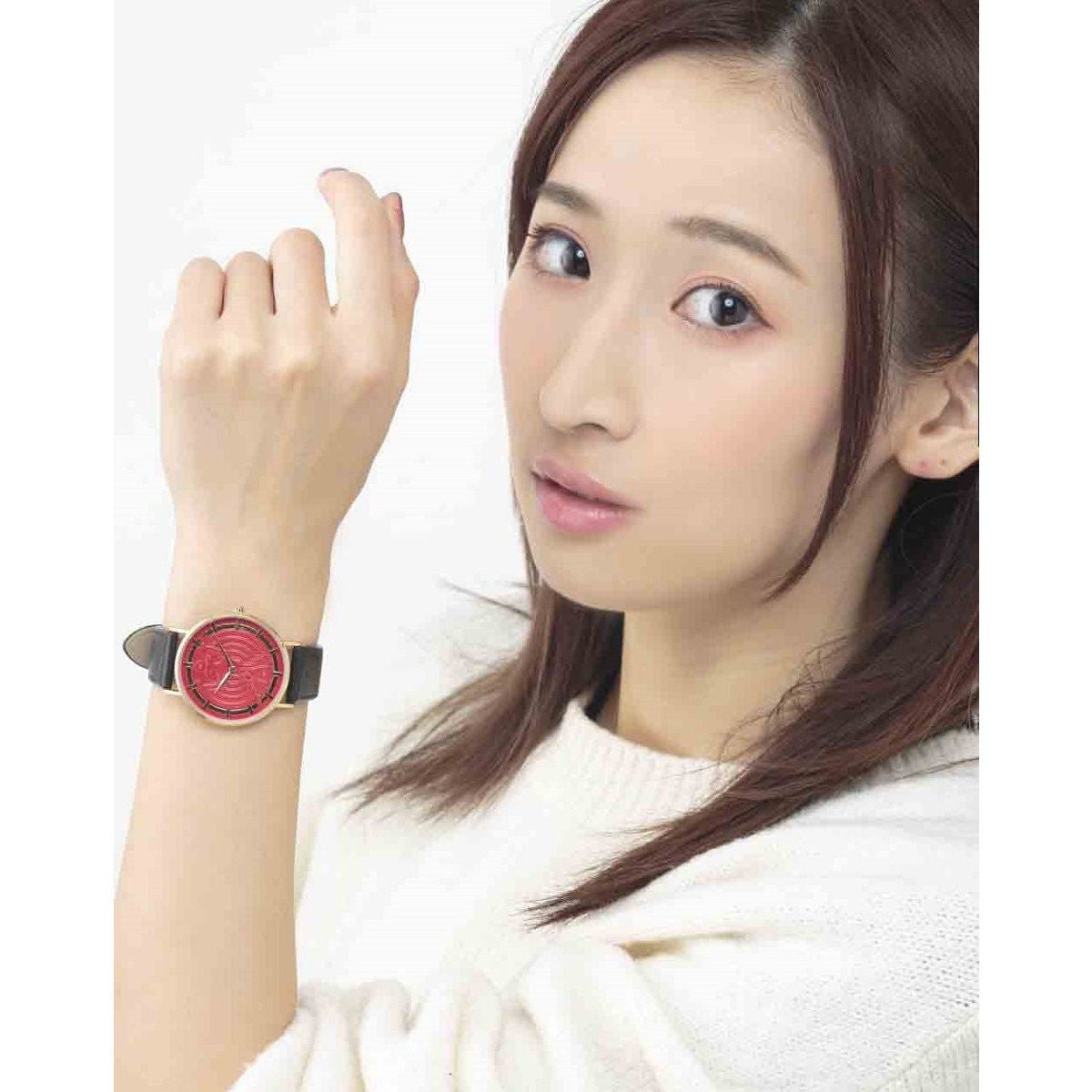 Stylish Women's Kamen Rider OOO Cracked Medal Leather Band Watch