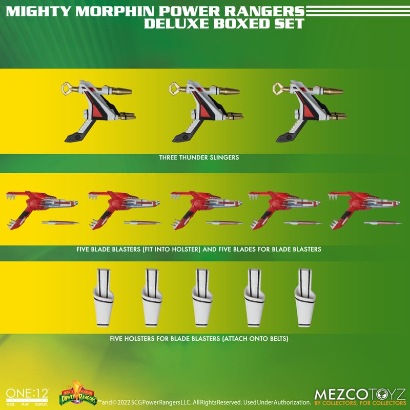 Mezco One:12 Collective Premium Mighty Morphin Power Rangers Deluxe Boxed Figure Set
