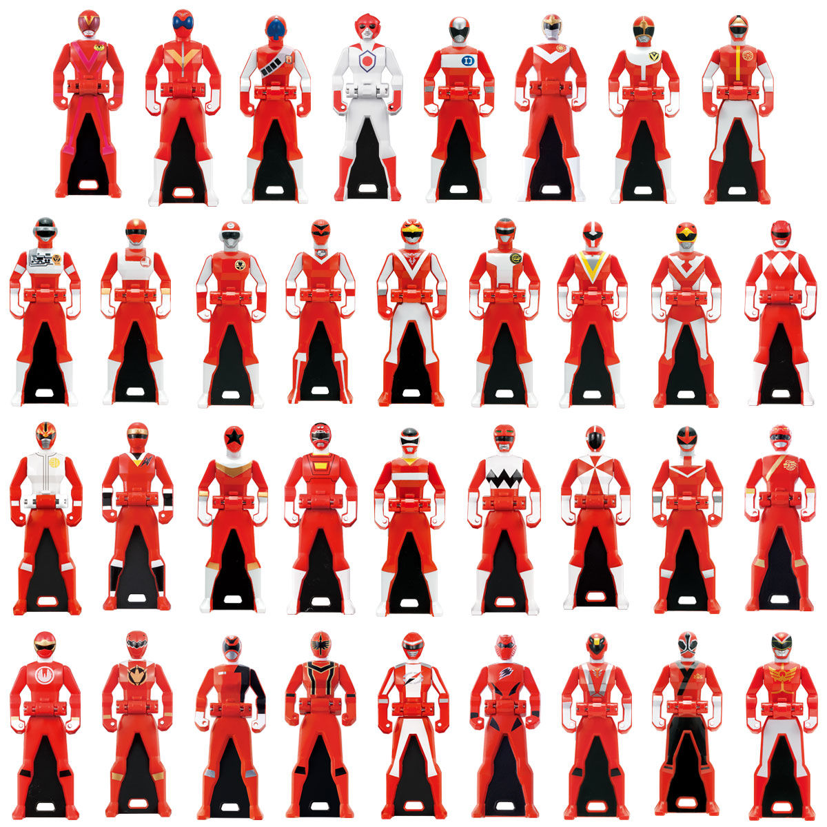 Memorial Edition Ranger Key Set - 35 Pieces for All Red Rangers from Gorenger to Goseiger