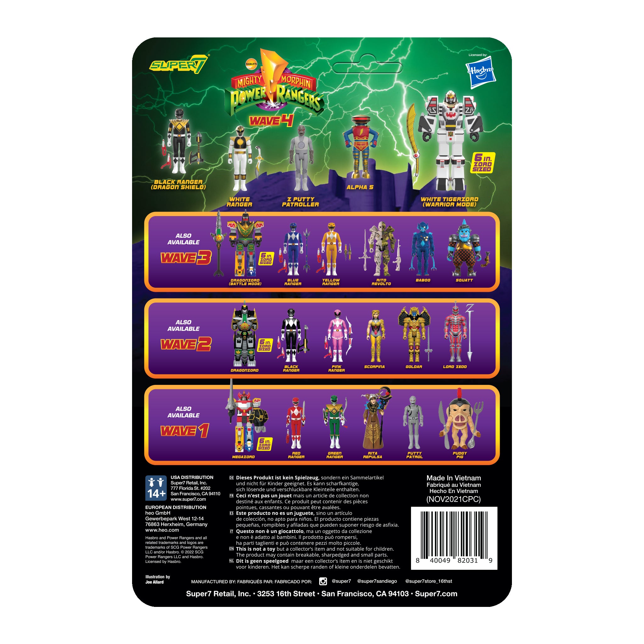Power Rangers ReAction Collectible Figure - Wave 4, Black Ranger with Dragon Shield Version