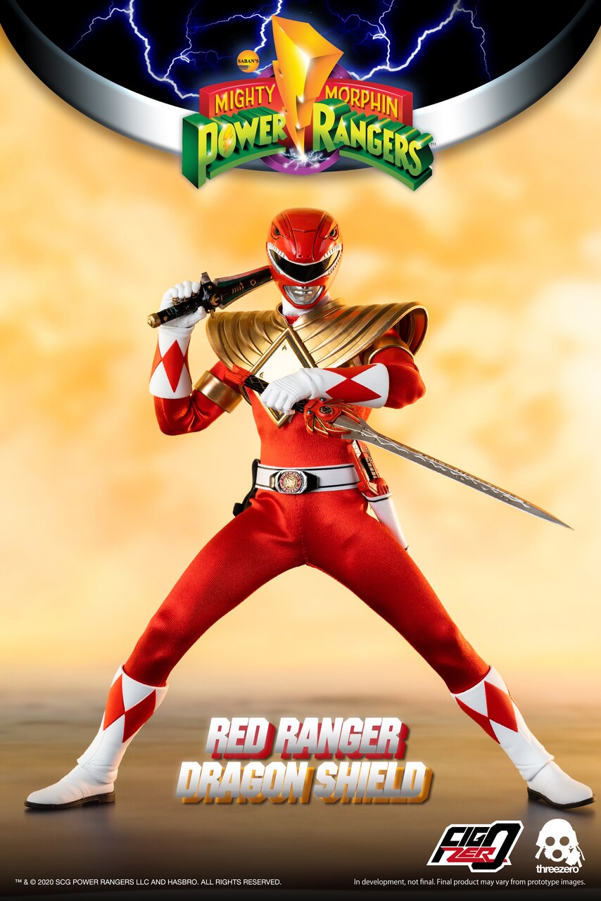 ThreeZero 1/6 Scale Collectible Figure of the Shielded Red Power Ranger