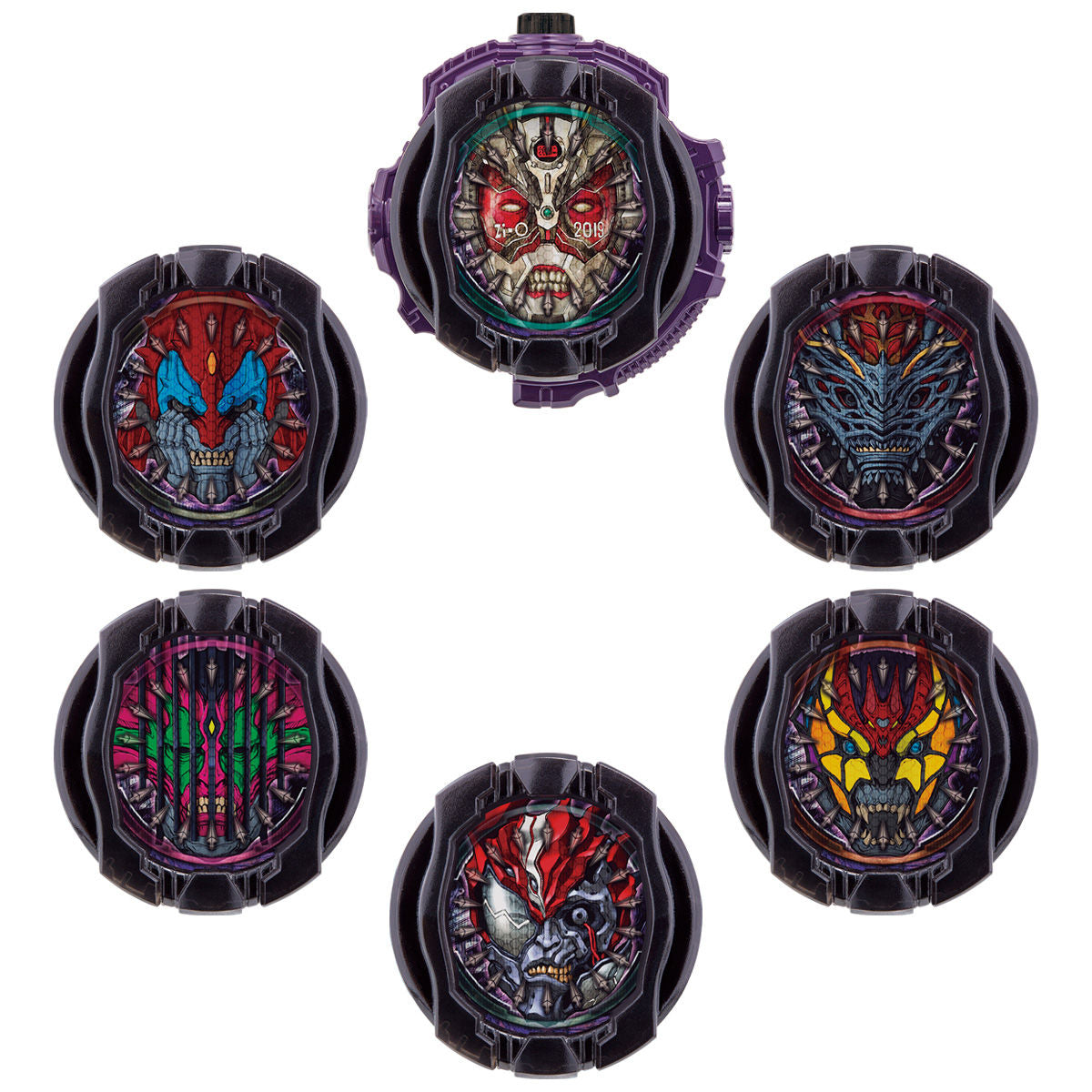 DX RideWatch Watch Set 4 with 6 Replacement Faceplates for Another Versions of Ryuki, Kabuto, Kiva, Decade, Drive & Zi - O