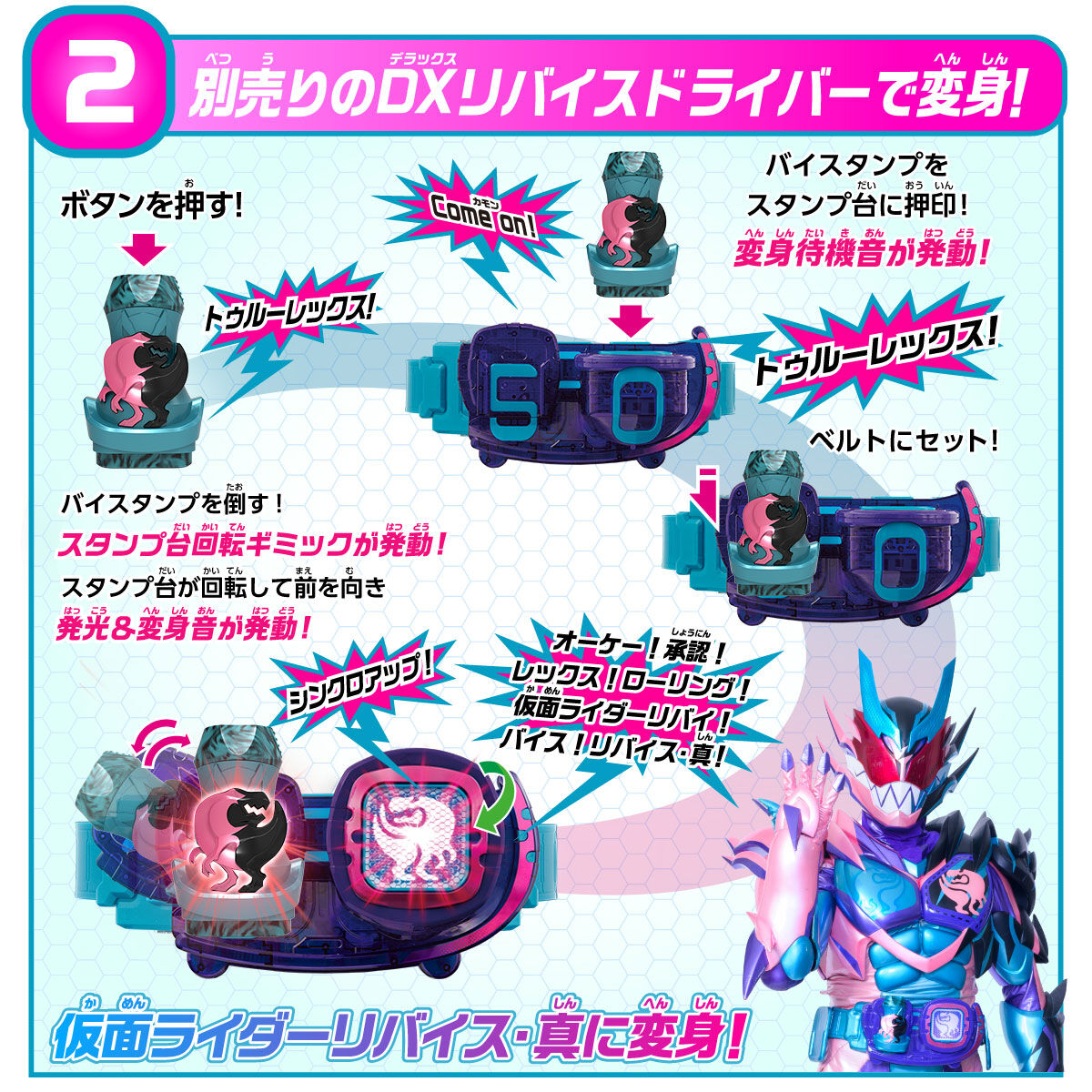 Kamen Rider Revice Ultimate Stage Show Event and Deluxe DX True Rex Vistamp Collectible Set