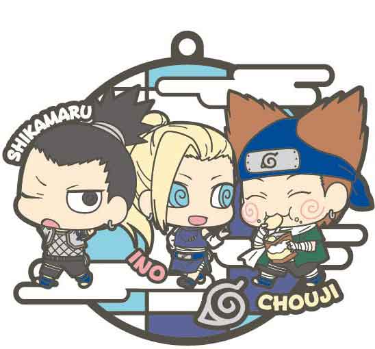 Naruto Shippuden Buddy Collection Rubber Mascot Set - Three - man Cell Character Figurines Dattebayo!