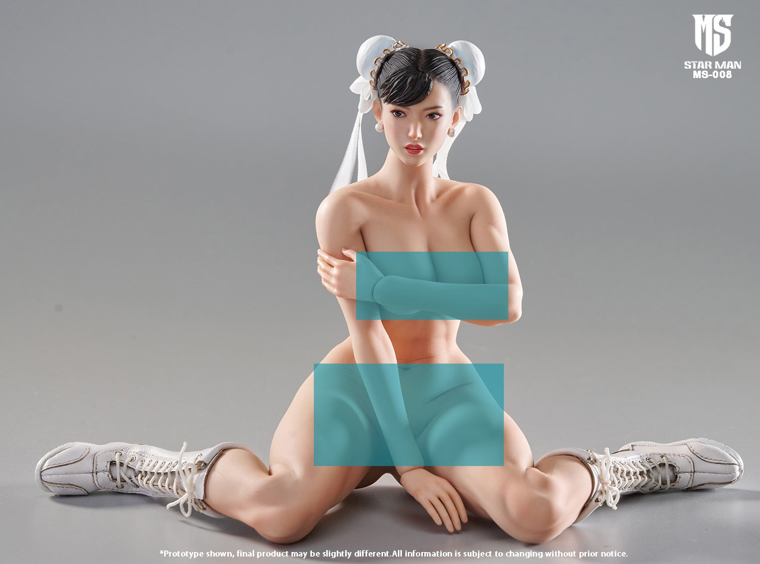 1/6 Scale Collectible Star Man MS-008A Chun-Li Figure in Blue Cheongsam Costume