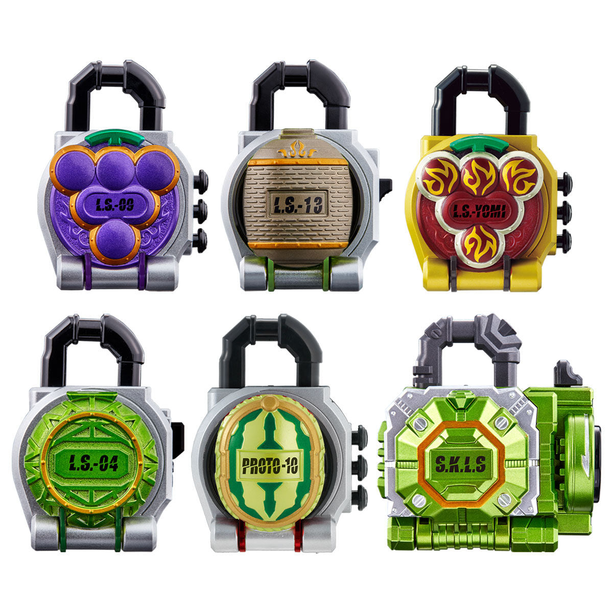 Complete Set of CSM Kureshima Lock Seeds with Faceplates