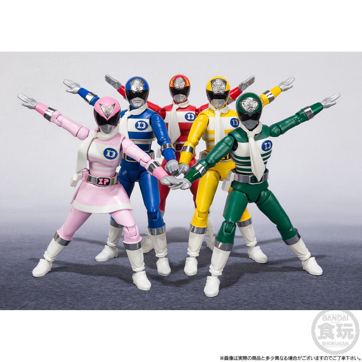 SHODO SUPER Denziman Set: 5 Approx 4' Tall Rangers with Weapons and Hand Parts