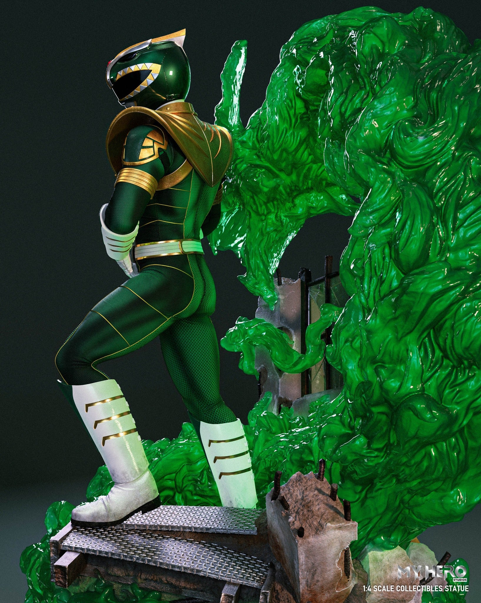 PREORDER: My Hero Studios 1/4 Scale BITS Tribute High - Quality Green Ranger Collectible Statue
