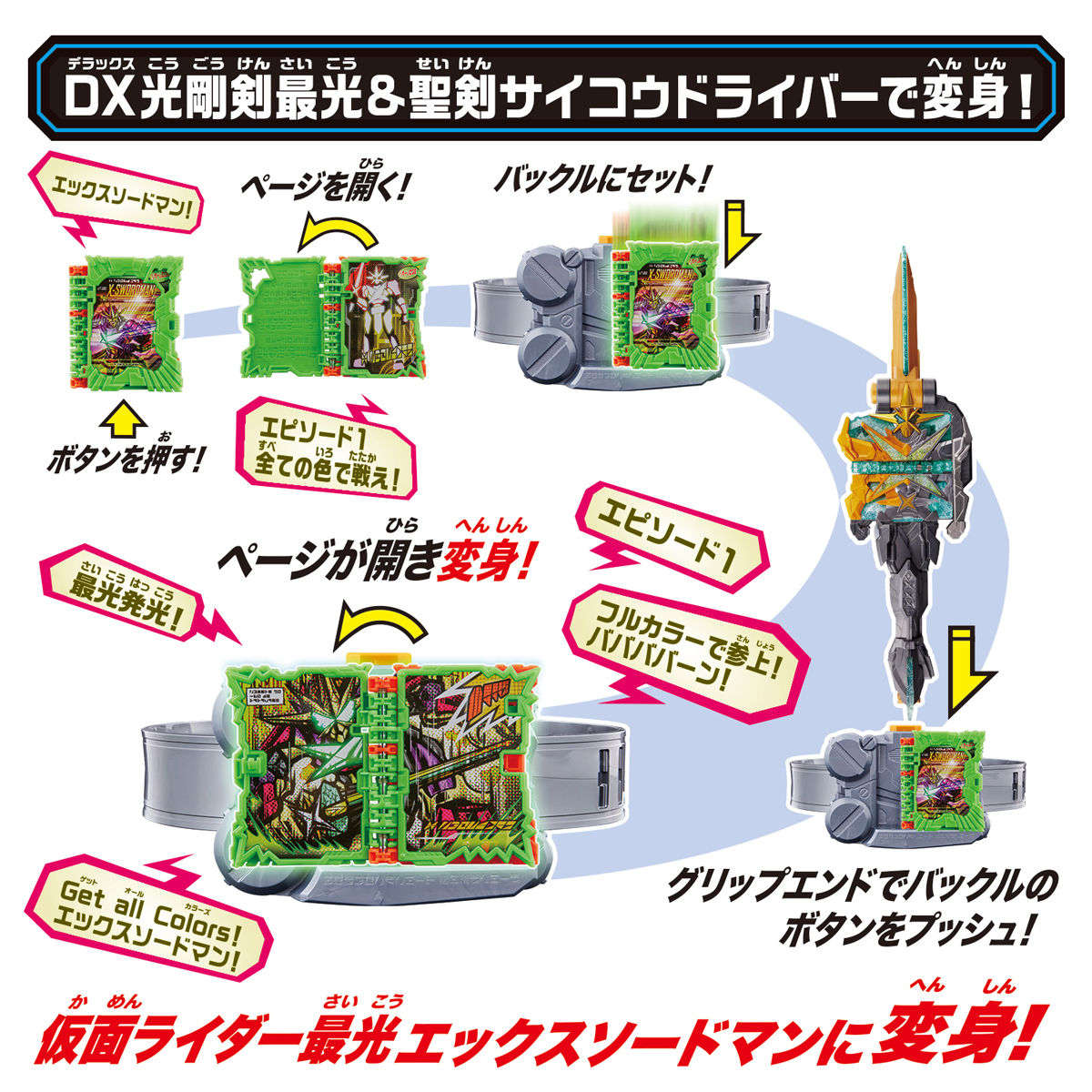DX Complete Set of Kamen Rider Saikou X Swordman
