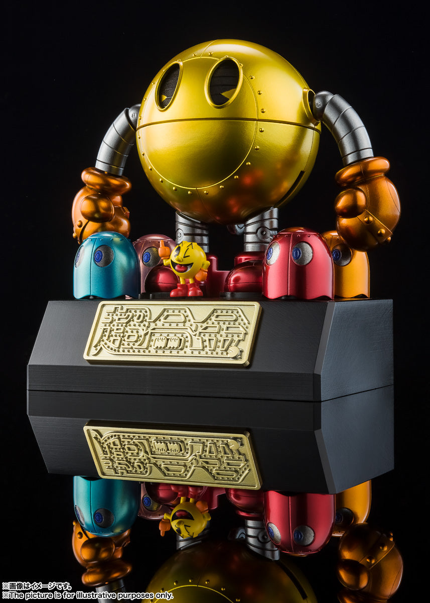 4-Inch Retro Chogokin Mecha Pac-Man with Mini Figure, Ghosts, and Stand