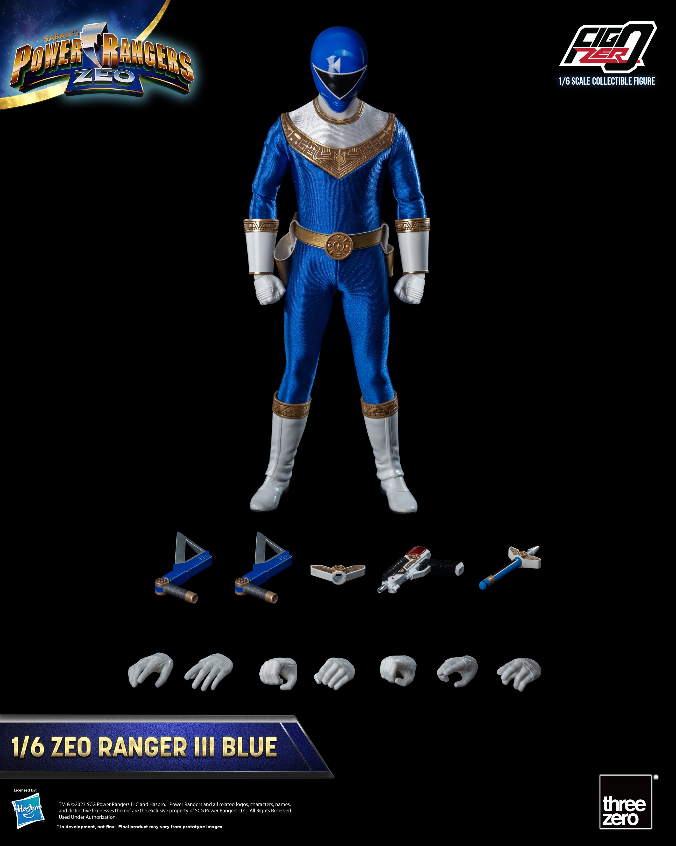 FigZero 1/6 Highly Detailed Blue Zeo Ranger III Collectible Figure