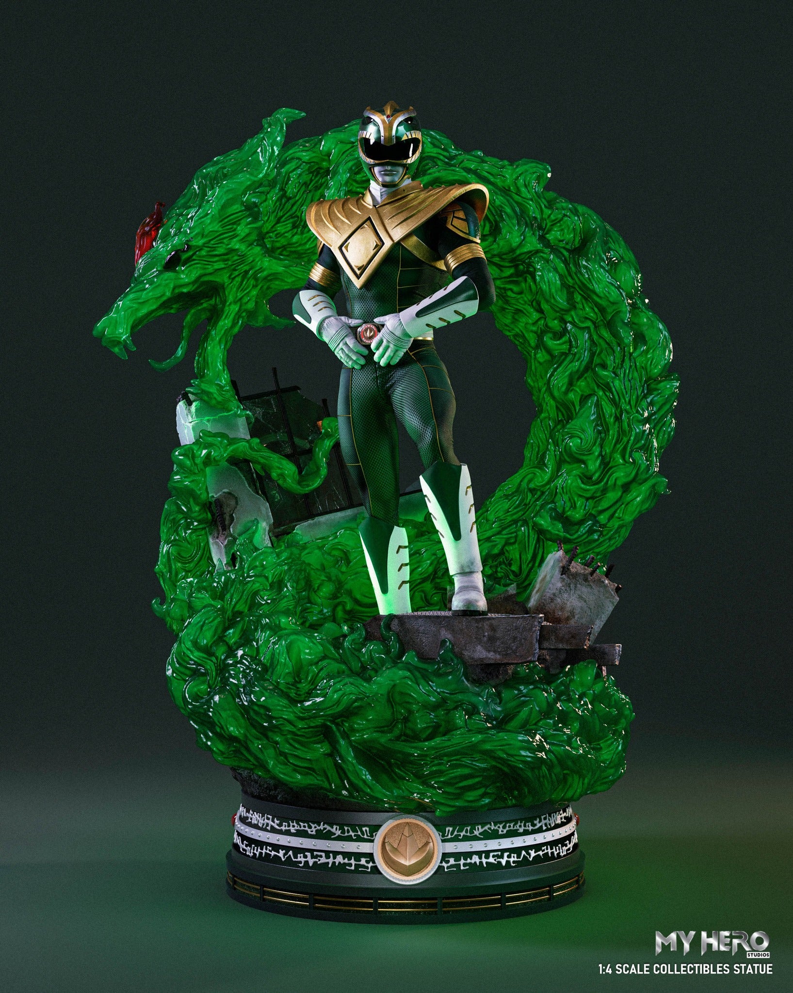 PREORDER: My Hero Studios 1/4 Scale BITS Tribute High - Quality Green Ranger Collectible Statue