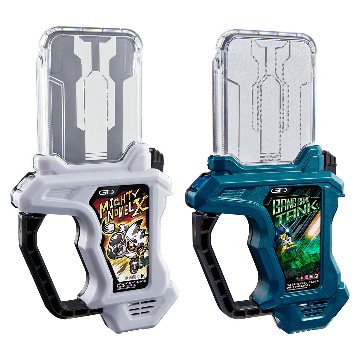 DX High - Powered Mighty Novel X Gashat and Bang Bang Tank Gashat for Kamen Rider Snipe