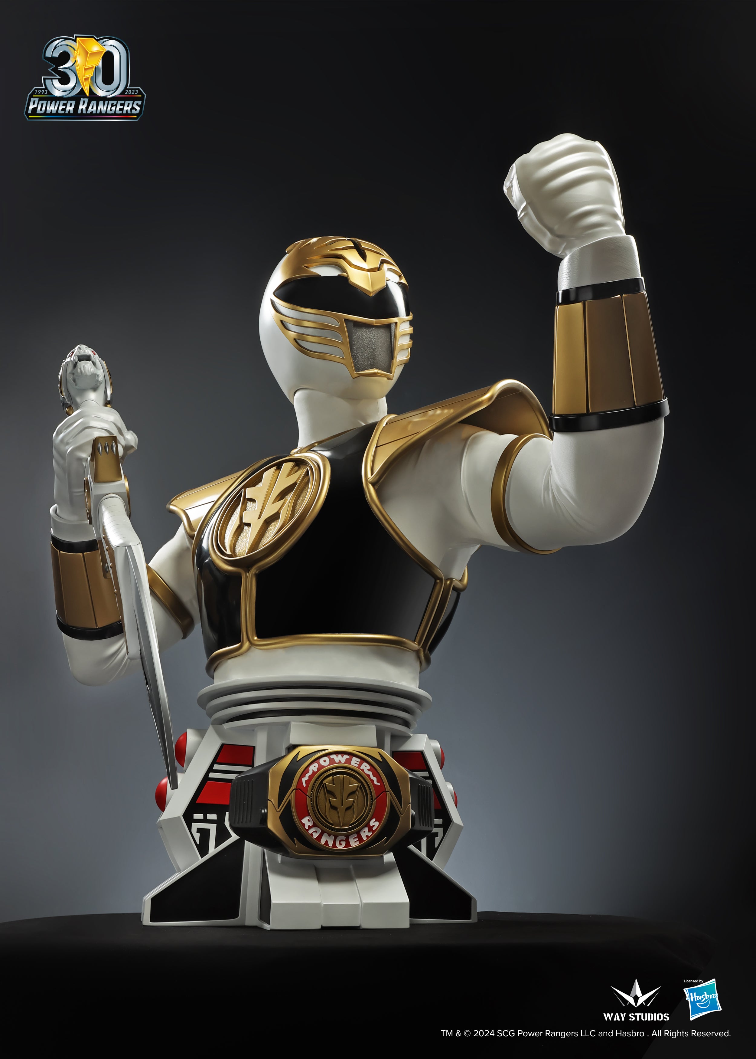 Pre - Order WayStudios Collectible Power Rangers Series Life - Size Bust of the White Ranger