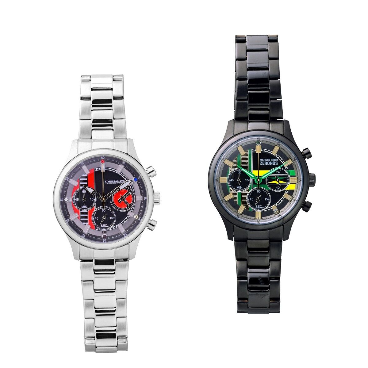 Stylish Stainless Steel Kamen Rider Den-O and Zeronos Inspired Watches