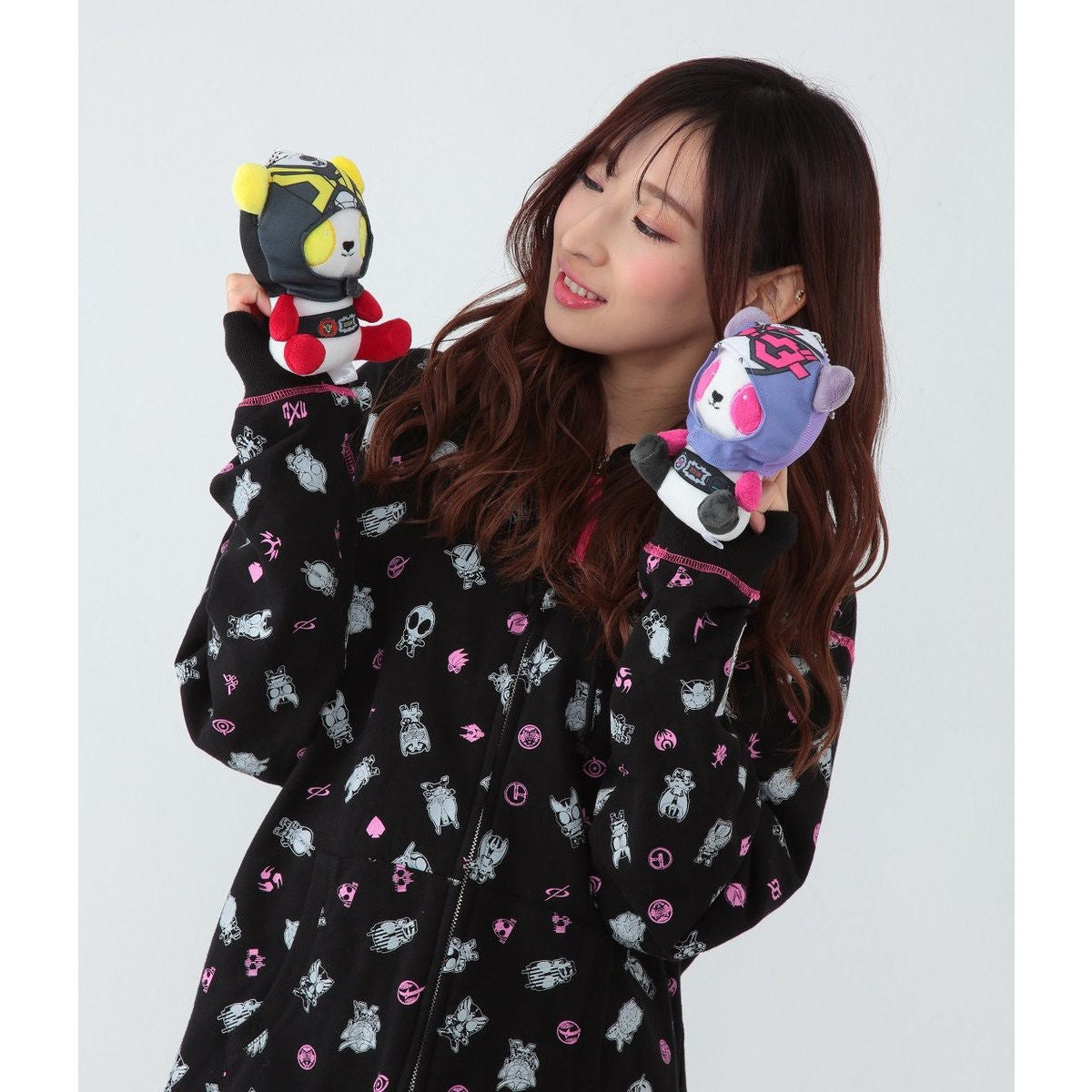 ROG Kamen Rider Zi - O Panda - themed Masked Plush Bear Keychains