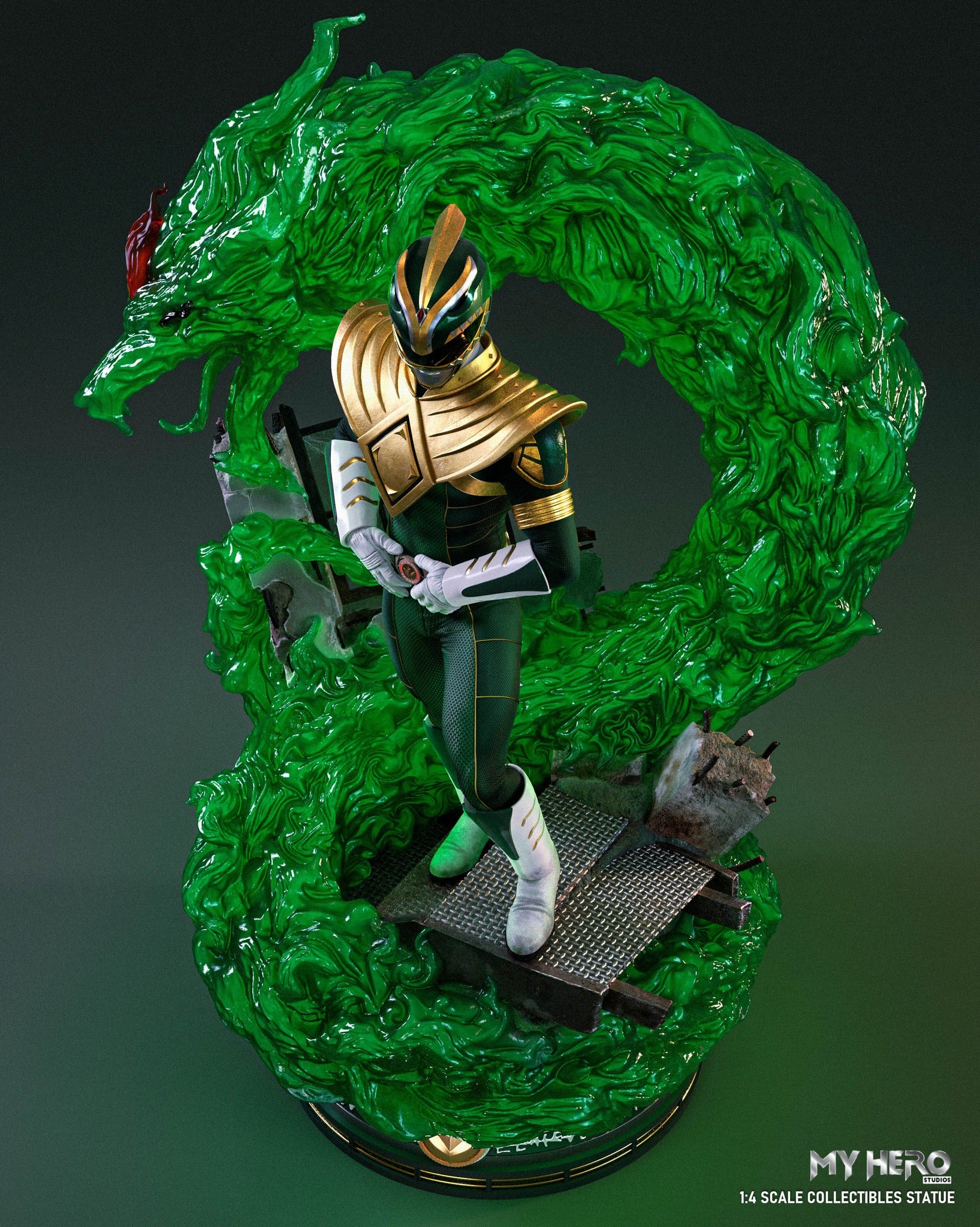 PREORDER: My Hero Studios 1/4 Scale BITS Tribute High - Quality Green Ranger Collectible Statue