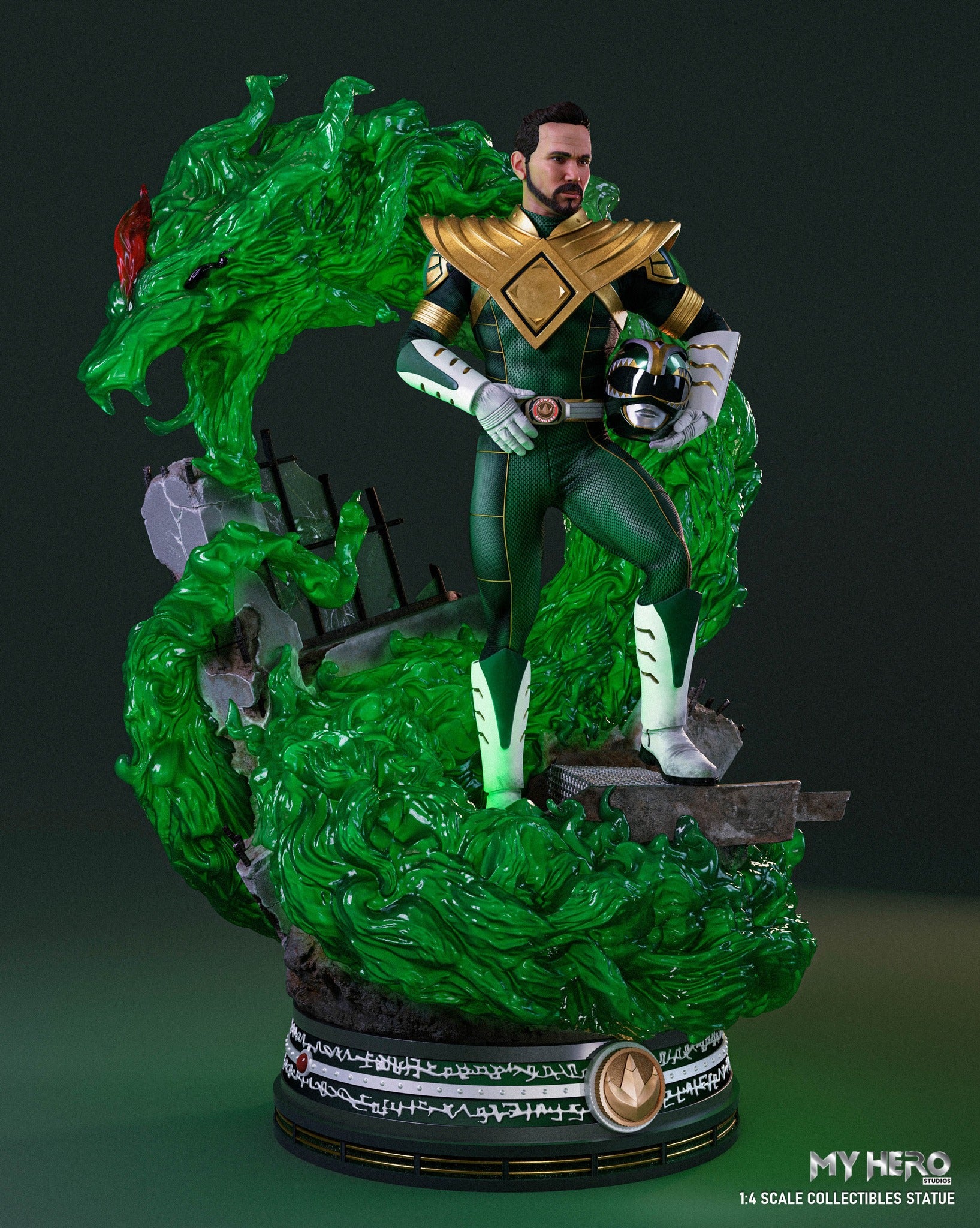 PREORDER: My Hero Studios 1/4 Scale BITS Tribute High - Quality Green Ranger Collectible Statue