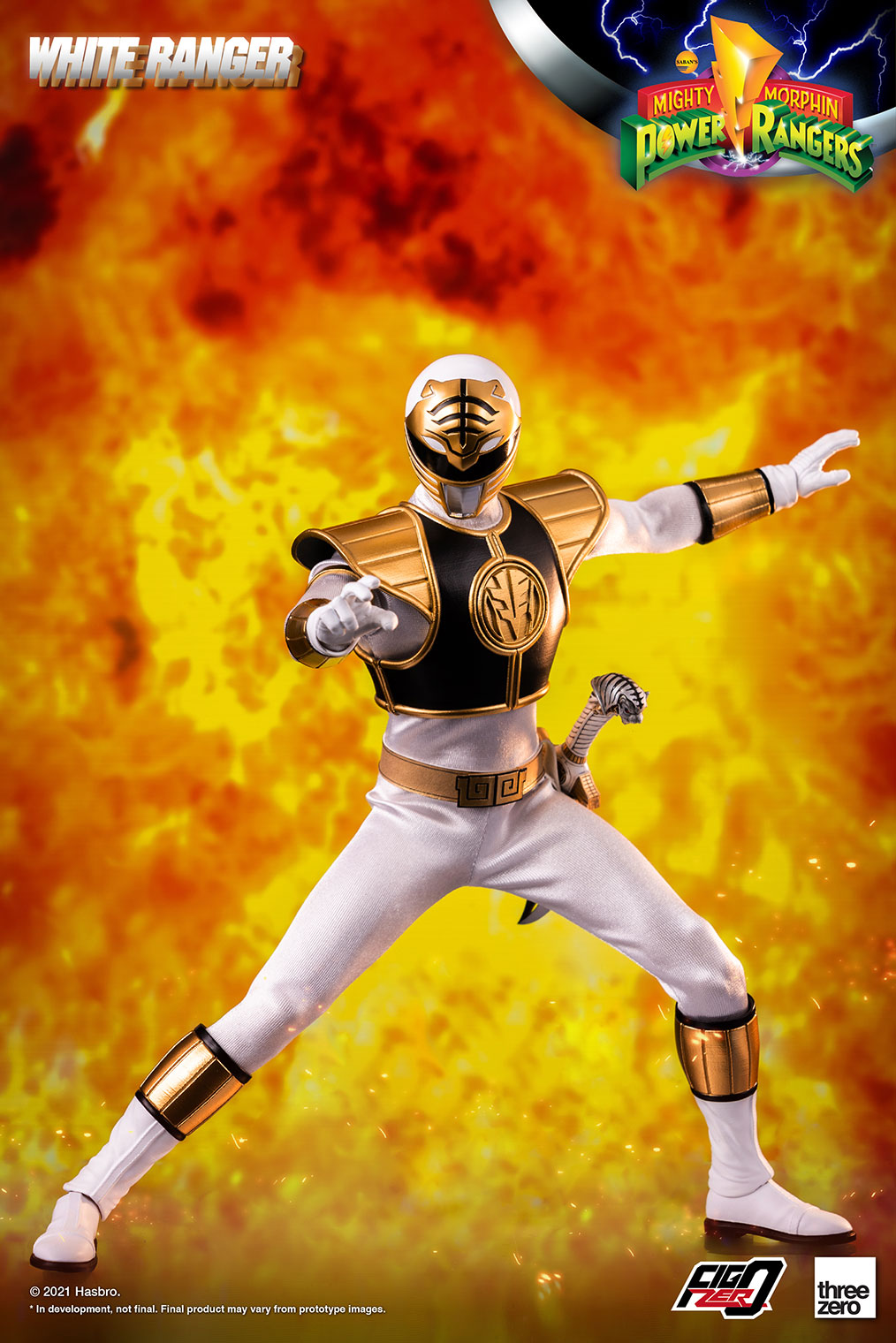 ThreeZero 1/6 Scale Officially-Licensed White Ranger Action Figure