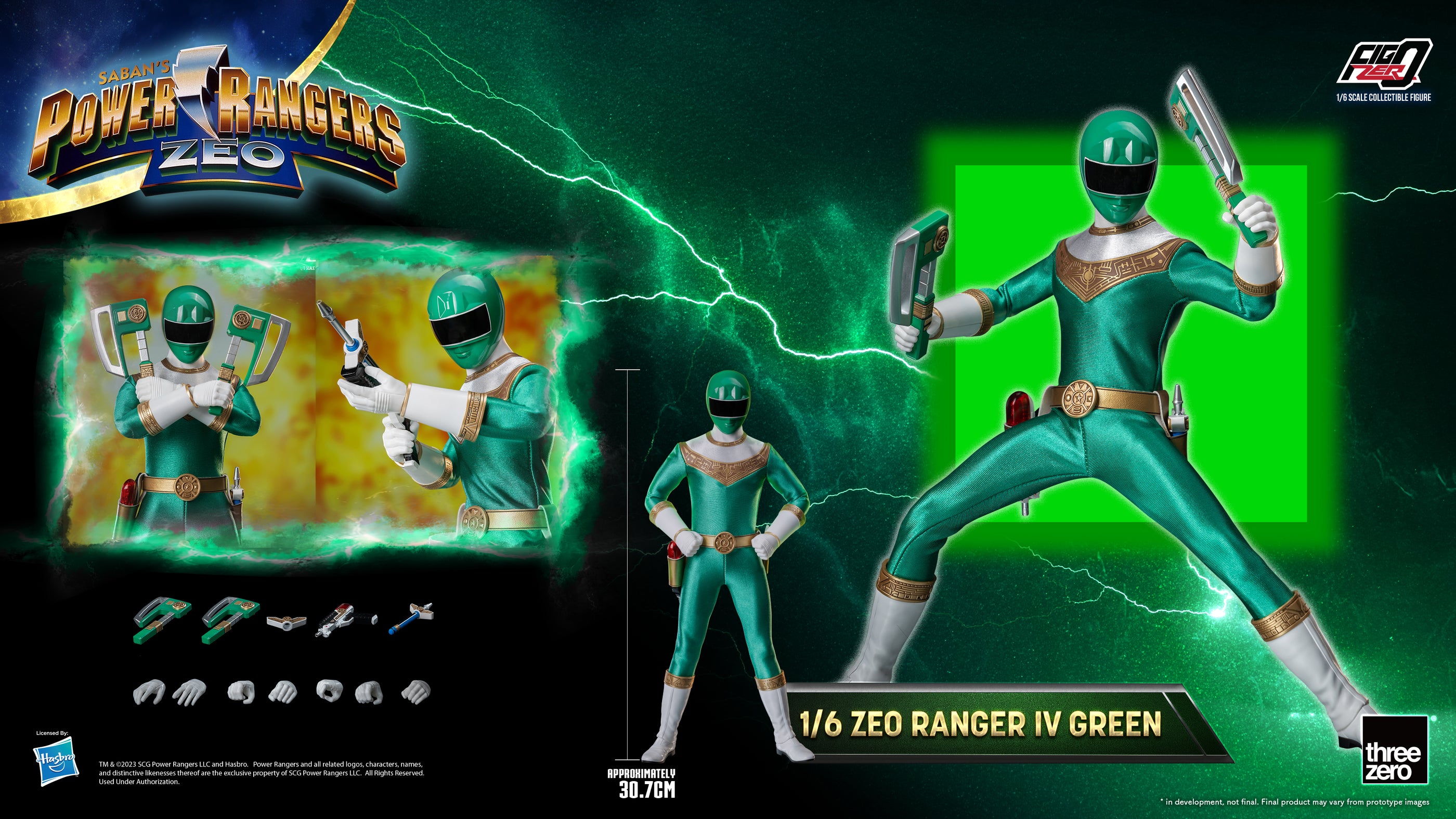 FigZero Collectible 1/6 Scale Zeo Ranger IV Green Action Figure from Power Rangers