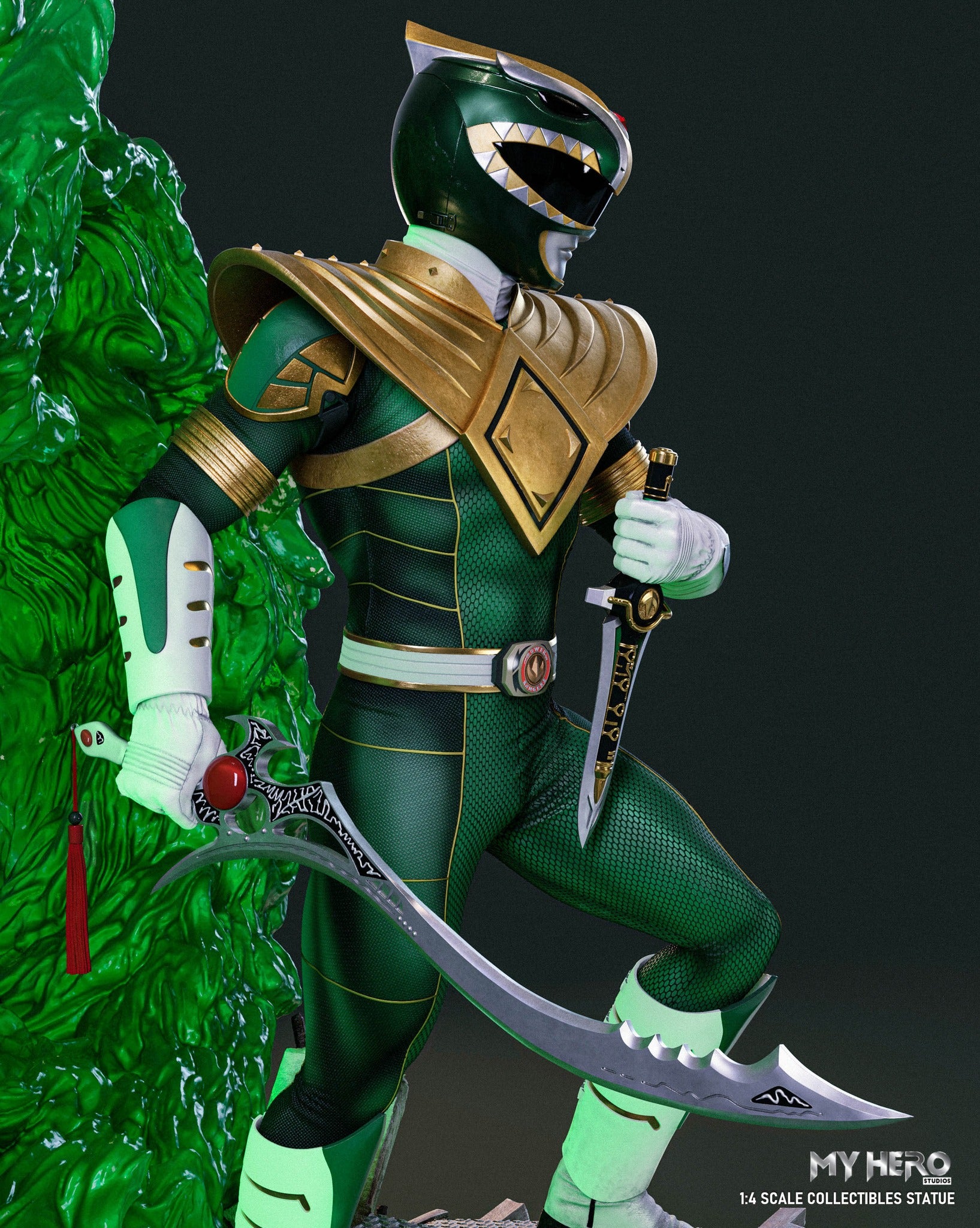 PREORDER: My Hero Studios 1/4 Scale BITS Tribute High - Quality Green Ranger Collectible Statue