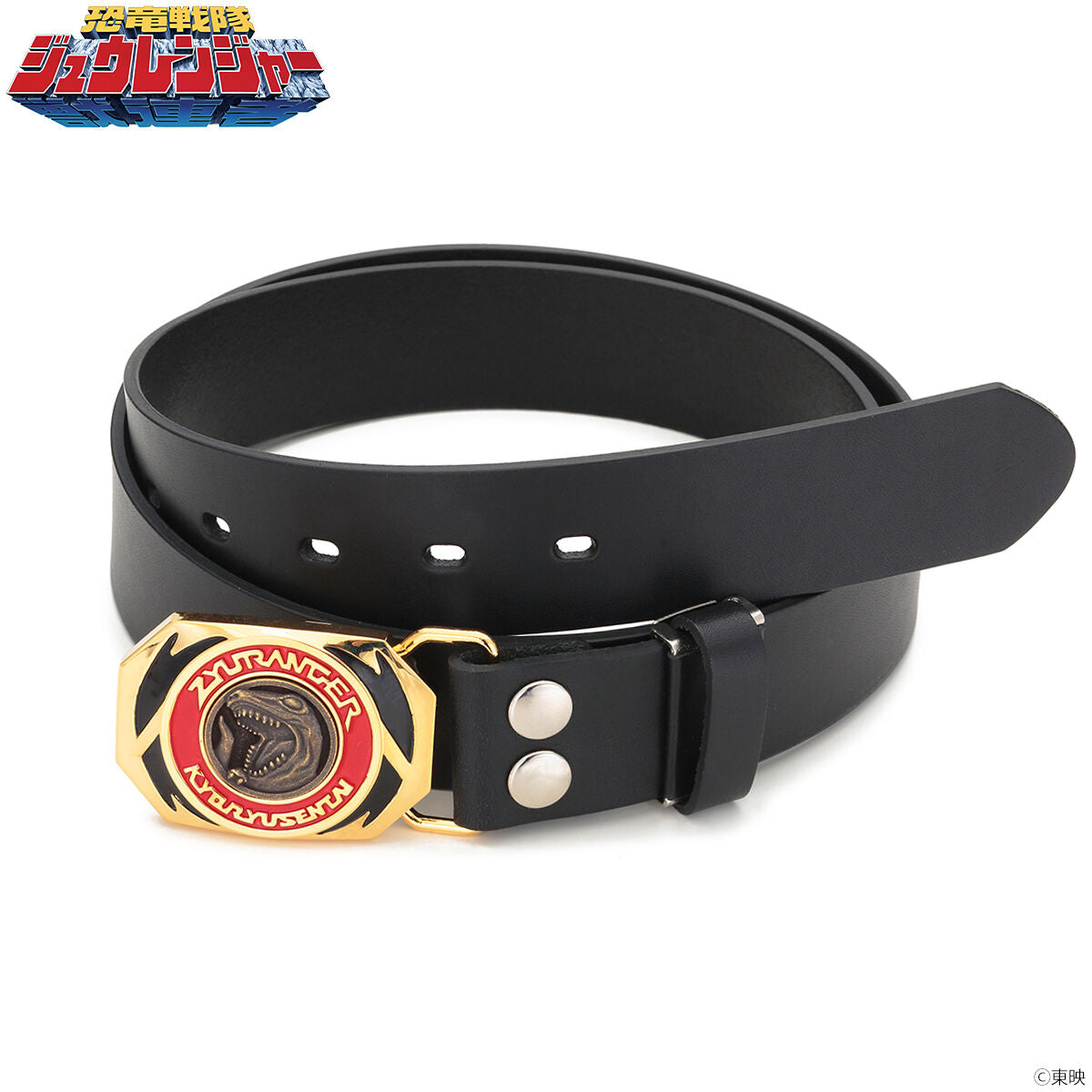 30th Anniversary Zyuranger Dino Buckler Leather Belt with Brass-Plated Buckle