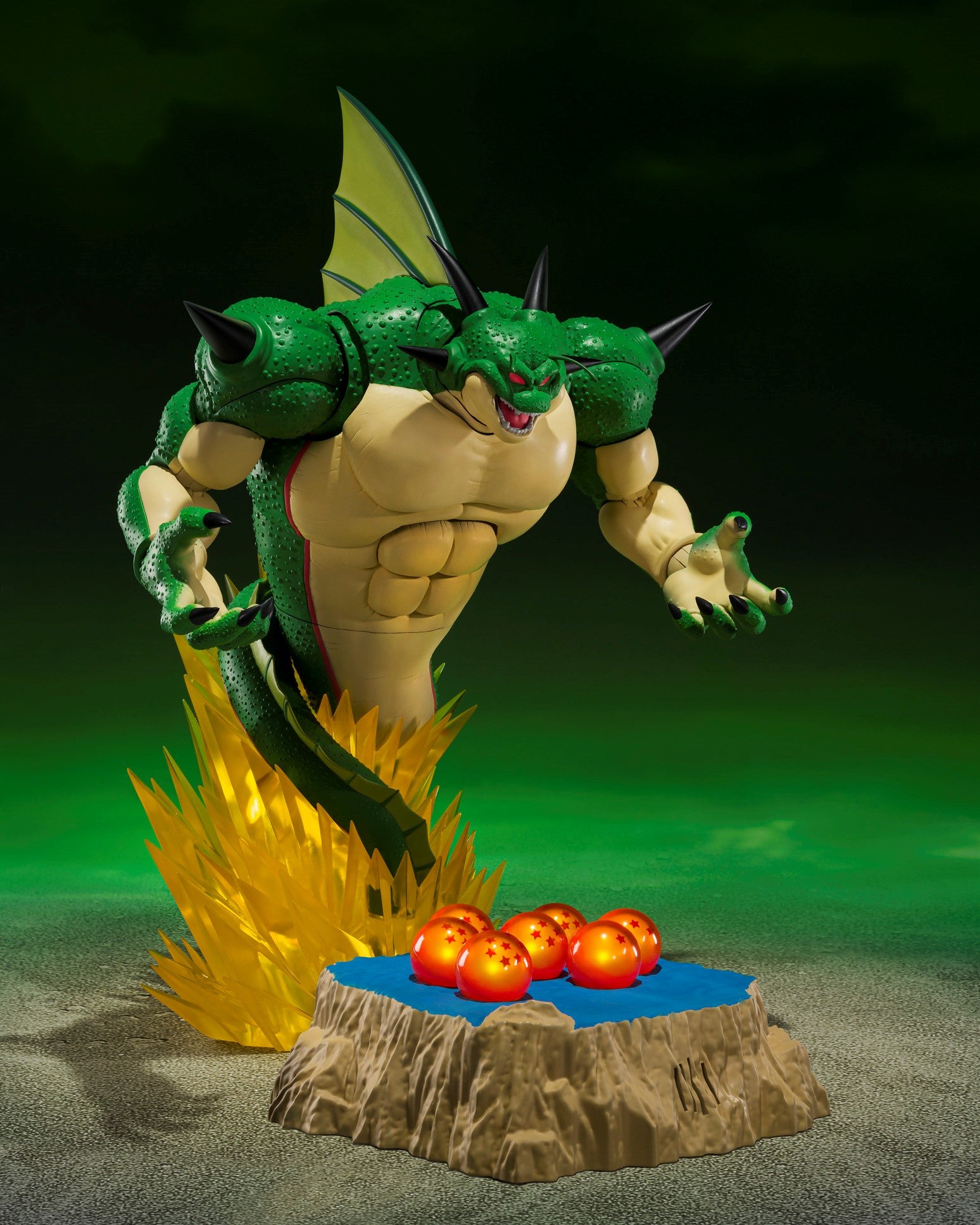 SH Figuarts Collectible Porunga & Dende Luminous Dragon Ball Set - Recreate the Epic Scene of Summoning Shenron!