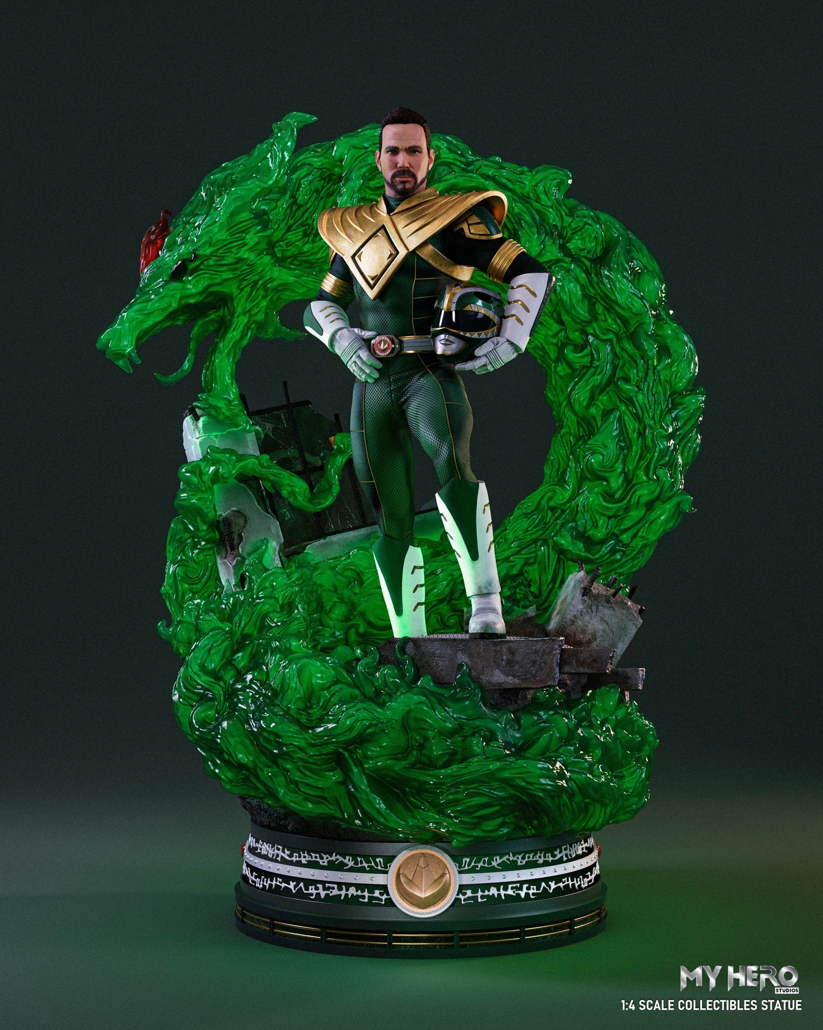 PREORDER: My Hero Studios 1/4 Scale BITS Tribute High - Quality Green Ranger Collectible Statue