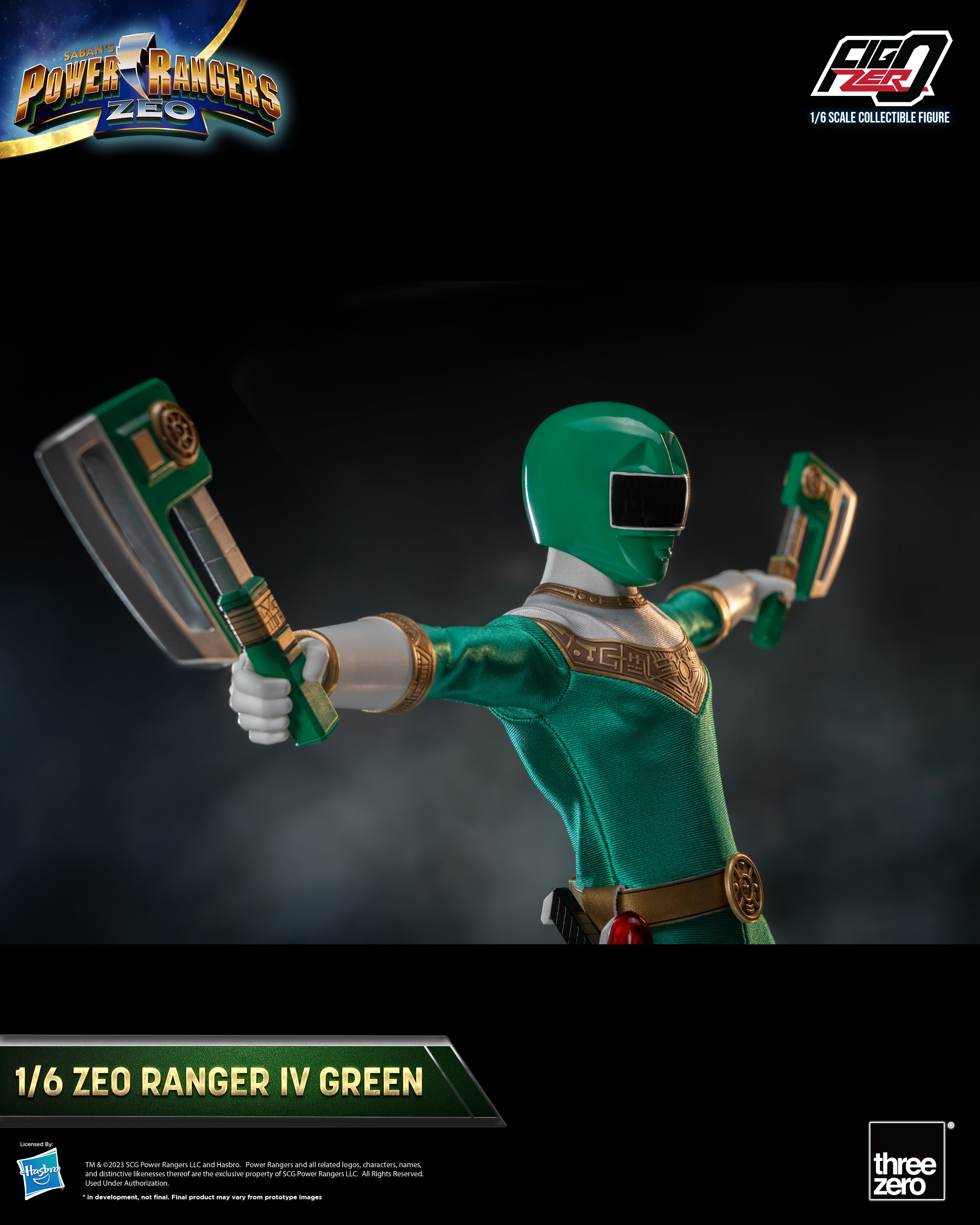 FigZero Collectible 1/6 Scale Zeo Ranger IV Green Action Figure from Power Rangers