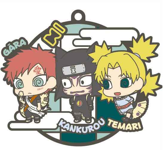 Naruto Shippuden Buddy Collection Rubber Mascot Set - Three - man Cell Character Figurines Dattebayo!