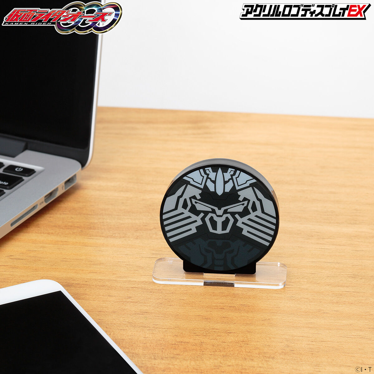 Eye - Catching Kamen Rider OOO Sagohzo Combo Acrylic Mark Logo Display