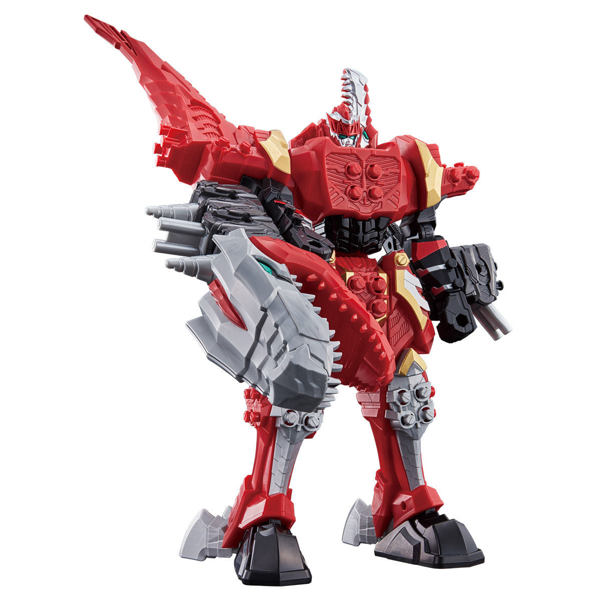 DX KishiRyuOh: Red Mecha Transforming from Dino to Robo Mode