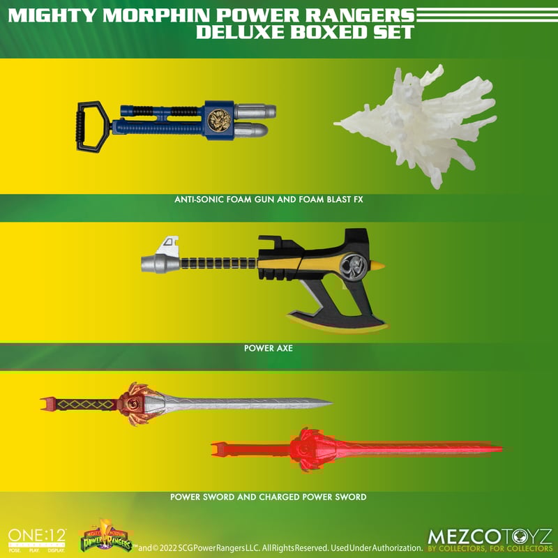 Mezco One:12 Collective Premium Mighty Morphin Power Rangers Deluxe Boxed Figure Set