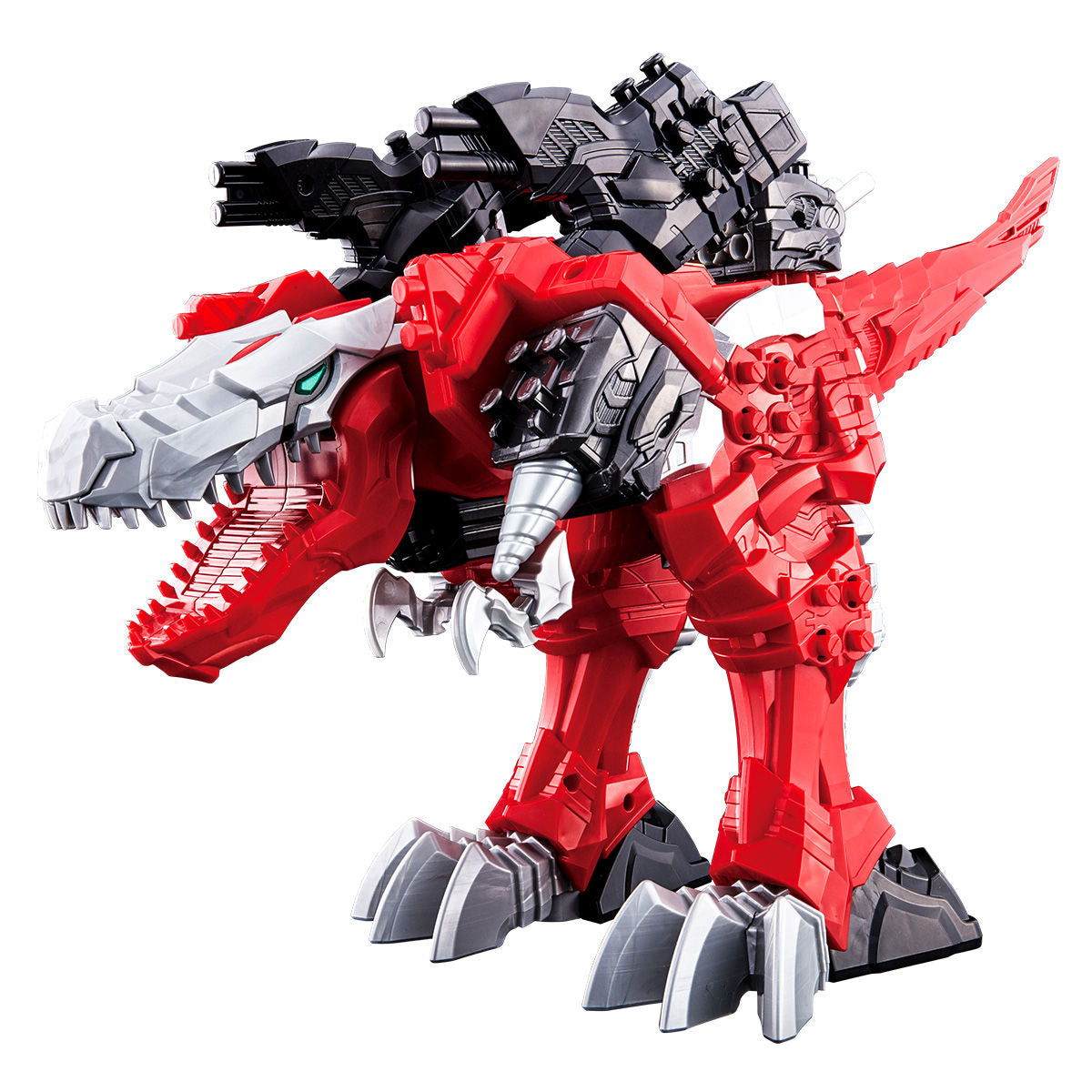 DX KishiRyuOh: Red Mecha Transforming from Dino to Robo Mode