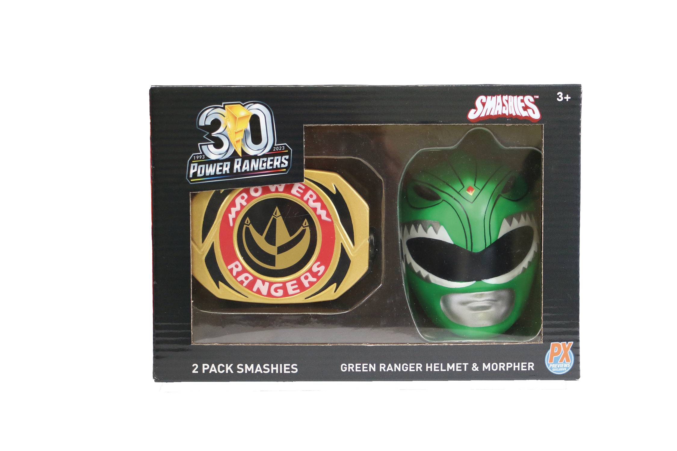 Smashies Authentic Power Morpher and Detailed 4' Green Ranger Helmet Collectible Set