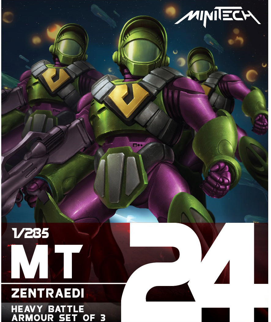 Miniature Collectible Set of 3 Minitech MT24 Zentraedi Heavy Battle Armor Models from Macross/Robotech Series