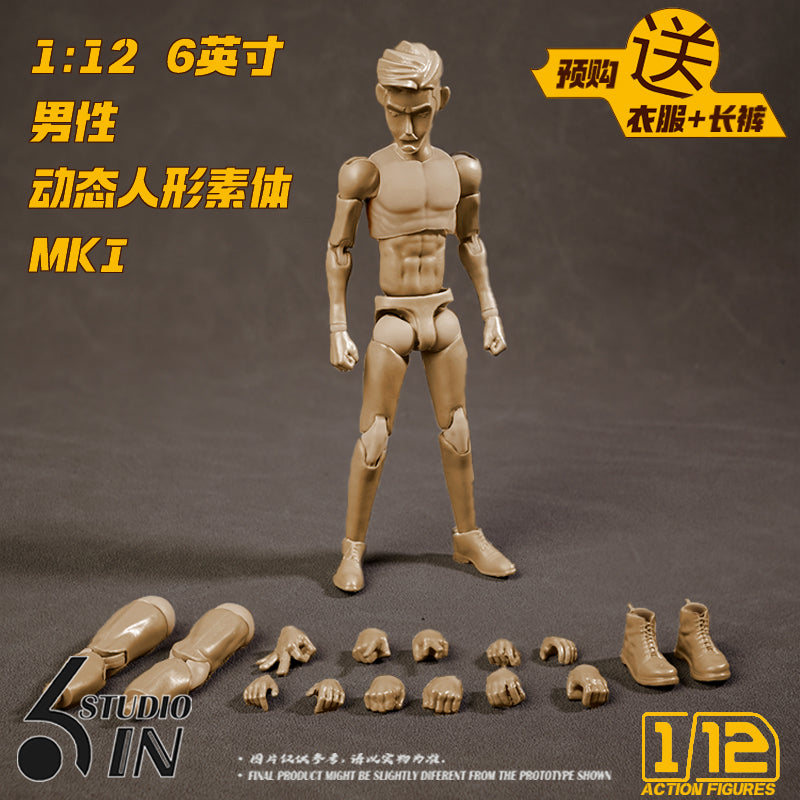6-inch 1/12 Scale Highly Posable Male Studio Body