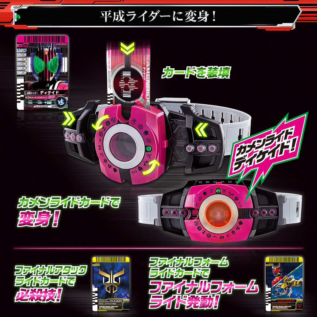 DX Neo Decade Driver and K-Touch 21 Action Figure Set from Rider Time Zi - O vs Decade