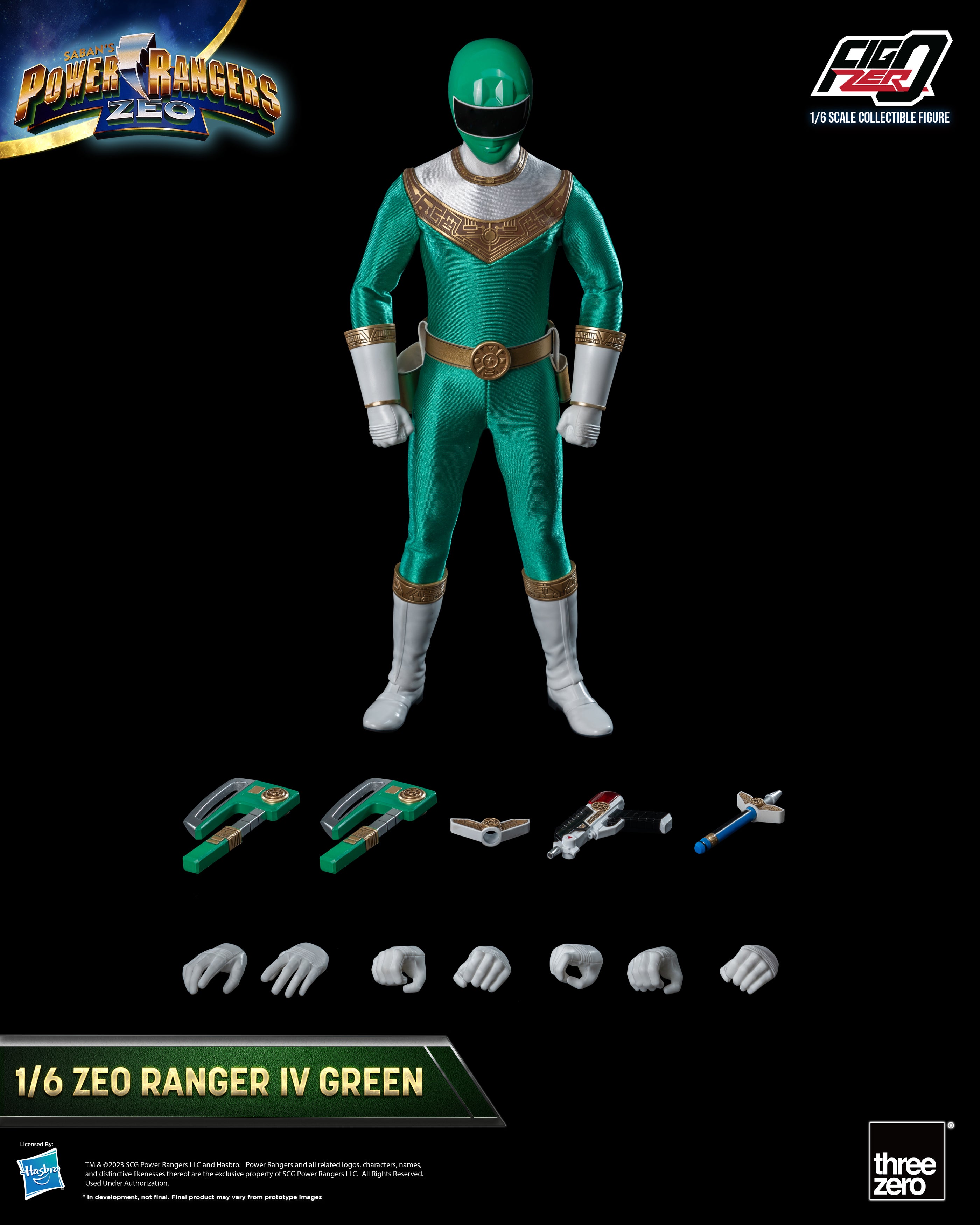 FigZero Collectible 1/6 Scale Zeo Ranger IV Green Action Figure from Power Rangers