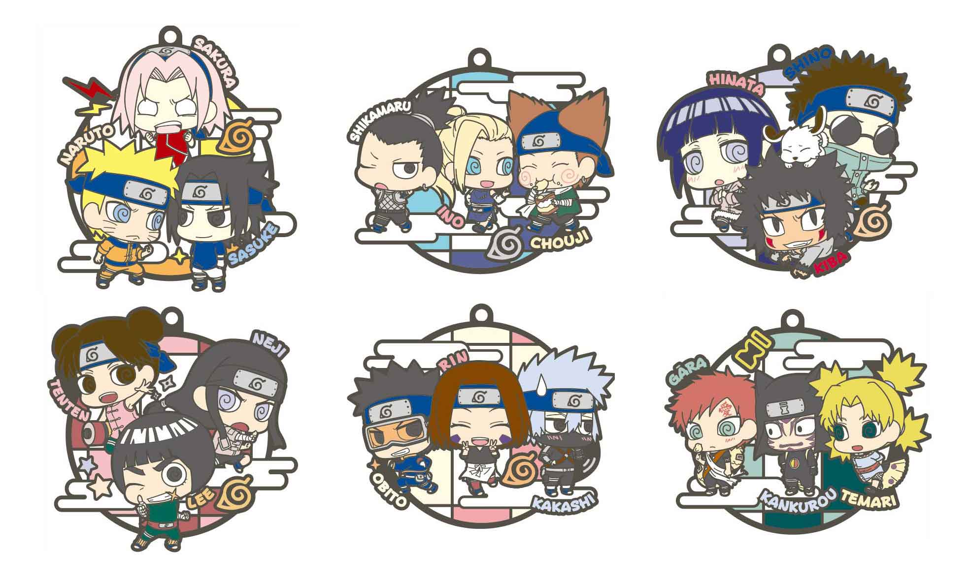 Naruto Shippuden Buddy Collection Rubber Mascot Set - Three - man Cell Character Figurines Dattebayo!